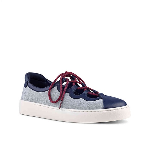 Denim Lace Up Caged Vamp Loafer Sneakers - Picture 6 of 8